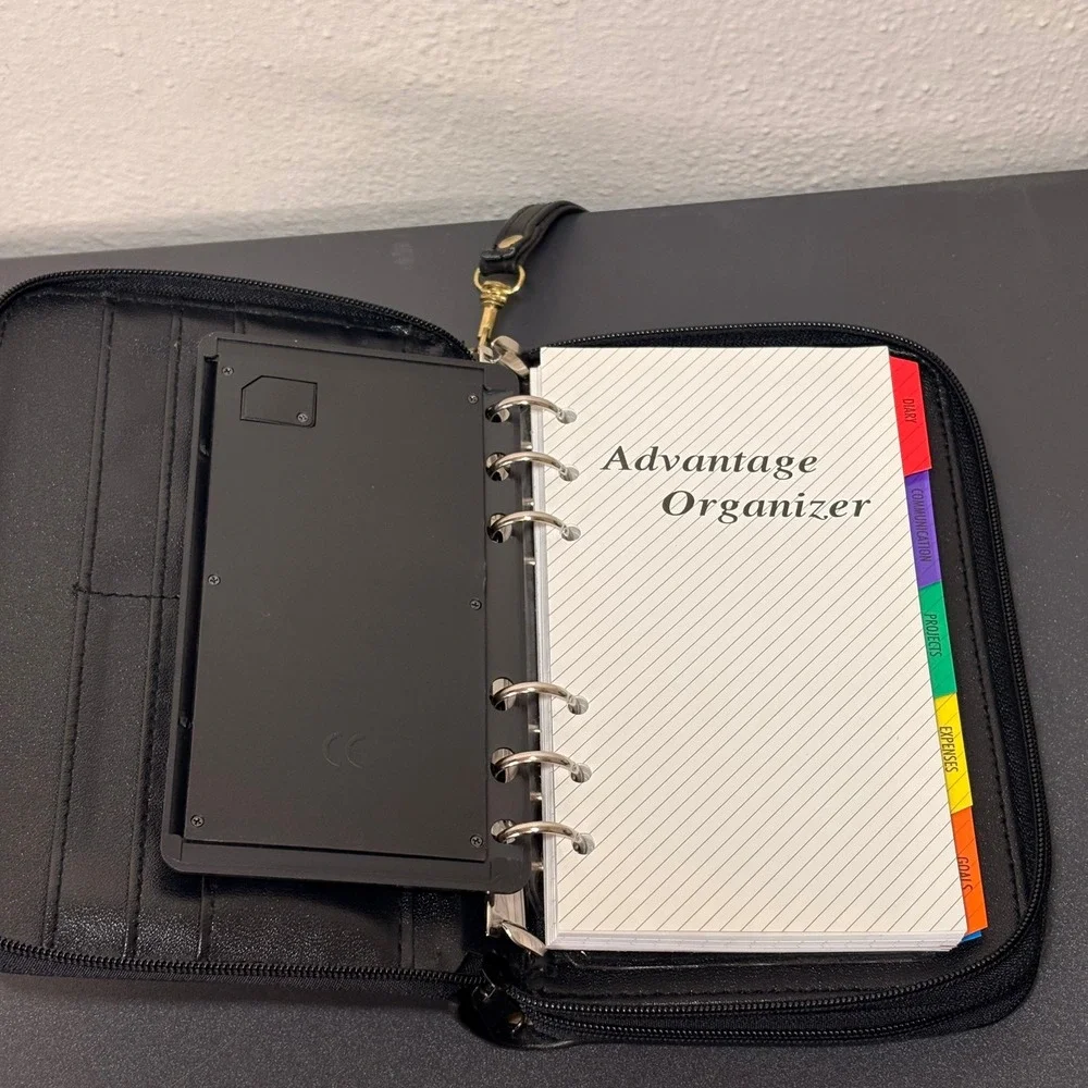Advantage Organizer Planner Wallet Unisex OS Black Excellent Vintage Wristlet